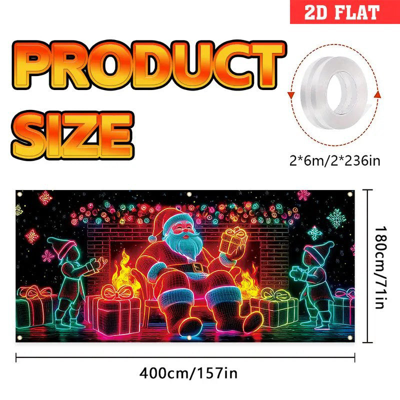 🎄Świąteczna wyprzedaż - 40% ZNIŻKI! Świąteczny baner na drzwi garażowe