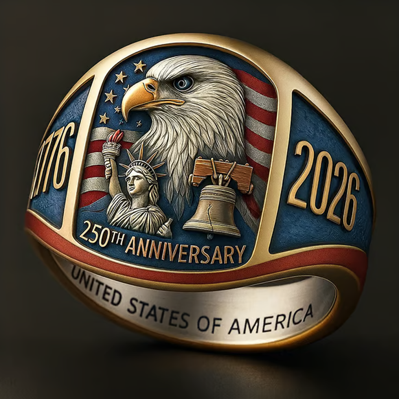 🎖️Pierścień pamiątkowy z orłem z okazji 250. rocznicy 1776–2026🦅