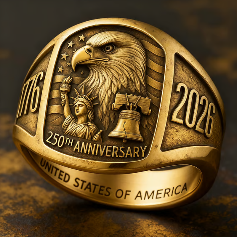 🎖️Pierścień pamiątkowy z orłem z okazji 250. rocznicy 1776–2026🦅