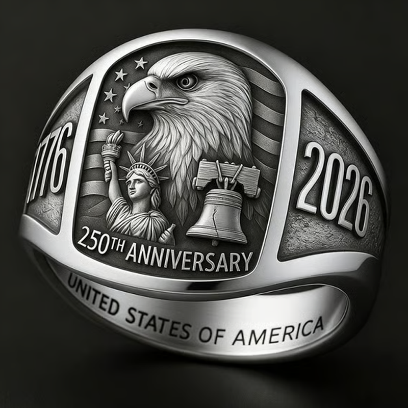🎖️Pierścień pamiątkowy z orłem z okazji 250. rocznicy 1776–2026🦅
