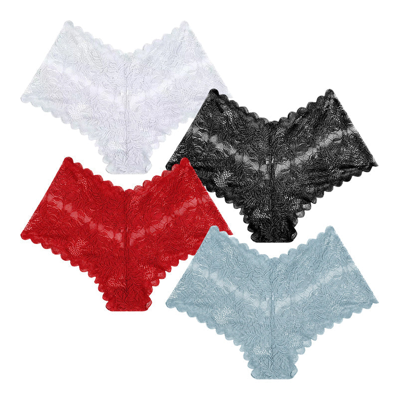 【✨ 1 + 3 gratis - 4 sztuki】Kobiece seksowne koronkowe stringi - Przezroczyste stringi w kwiatowy wzór 💋