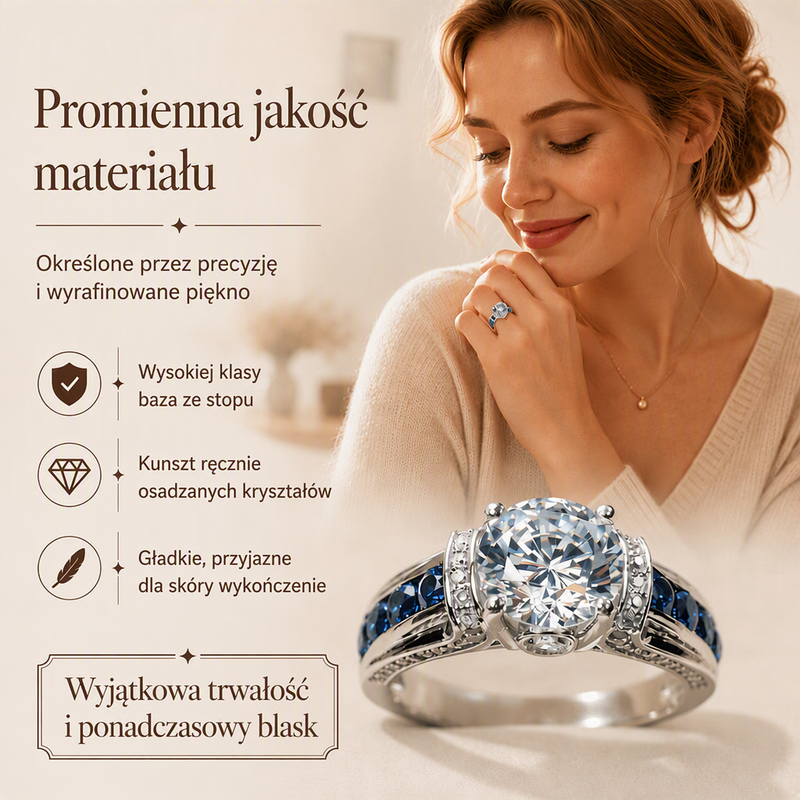 Chcesz efektu diamentu bez wydawania fortuny? – elegancki pierścionek koktajlowy – cyrkonia o doskonałym szlifie, blask jak u prawdziwego diamentu. Na pobranie! ✨